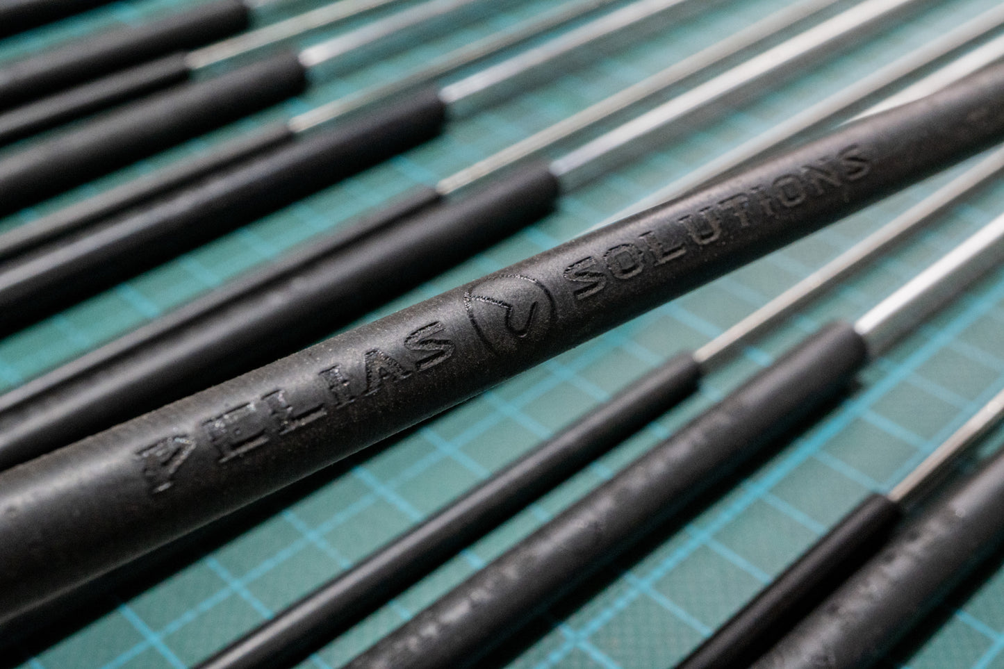 black rubber handle with pelias solutions engraving on worminator mini snake hook